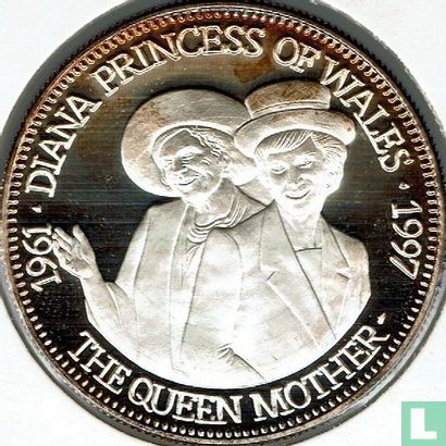 Liberia 20 dollars 1997 (PROOF) "Diana Princess of Wales - The Queen Mother" - Image 2