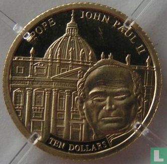 Liberia 10 dollars 2003 (PROOF) "Pope John Paul II" - Image 2