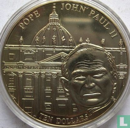 Libéria 10 dollars 2005 (type 1) "Death of Pope John Paul II" - Image 2