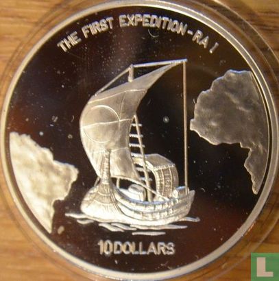 Libéria 10 dollars 1999 (BE) "The first expedition RA - 1" - Image 2