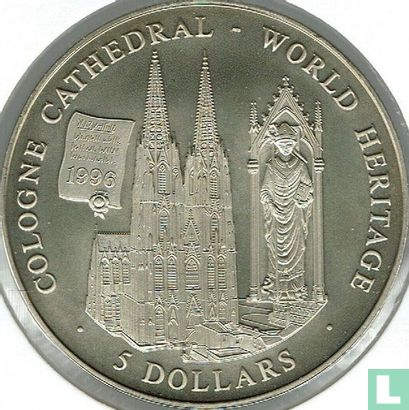 Liberia 5 dollars 2000 "Cologne Cathedral" - Image 2