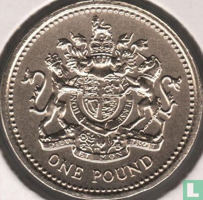 Verenigd Koninkrijk 1 pound 1983 "Royal Arms" - Afbeelding 2