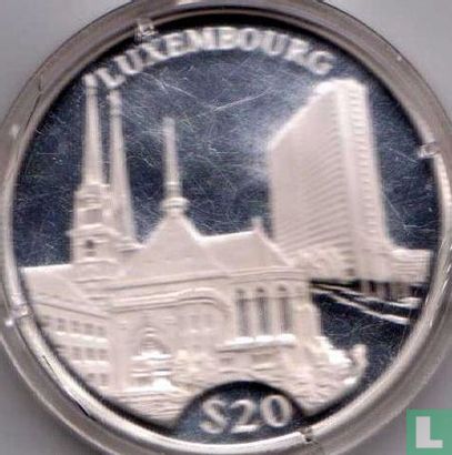Liberia 20 dollars 2000 (PROOF) "Luxembourg" - Image 2