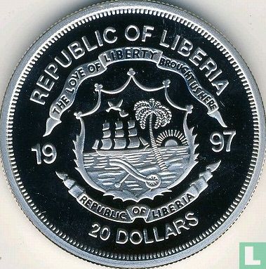 Liberia 20 dollars 1997 (PROOF) "Diana Princess of Wales - First TV interview" - Image 1