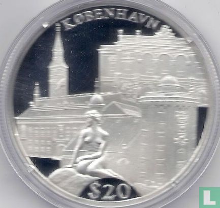 Liberia 20 dollars 2000 (PROOF) "Copenhagen" - Afbeelding 2