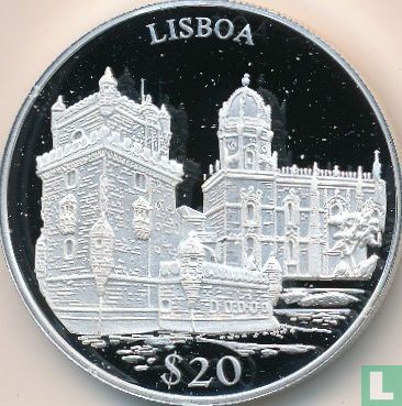 Liberia 20 dollars 2000 (PROOF) "Lisbon" - Image 2