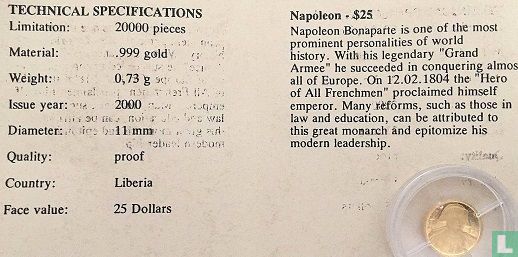 Liberia 25 dollars 2000 (PROOF) "Napoleon" - Image 3