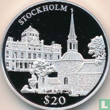 Liberia 20 dollars 2000 (PROOF) "Stockholm" - Afbeelding 2