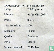 Libéria 25 dollars 2001 (BE) "Galileo Galilei" - Image 3