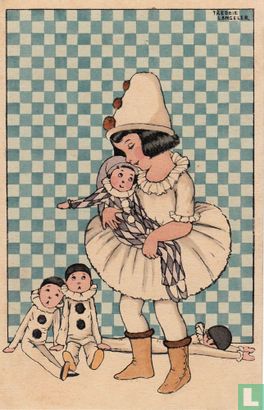 Pierrot meisje met vier poppen - Bild 1