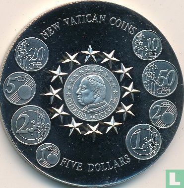Libéria 5 dollars 2004 (sans lettre) "New Vatican coins" - Image 2