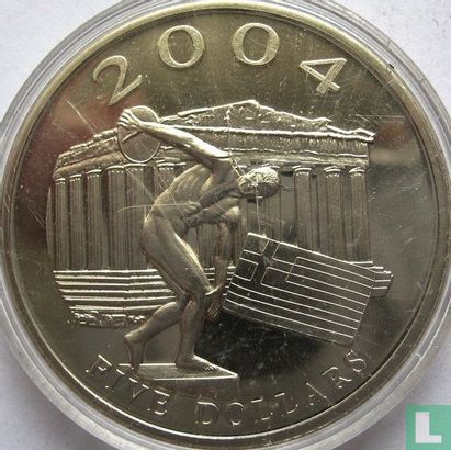 Liberia 5 dollars 2003 "2004 Olympics in Athens" - Image 2