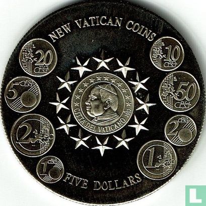 Libéria 5 dollars 2004 (PROOFLIKE - sans lettre) "New Vatican coins" - Image 2