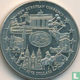 Liberia 5 Dollar 2002 "Euro - New European Currency" - Bild 2