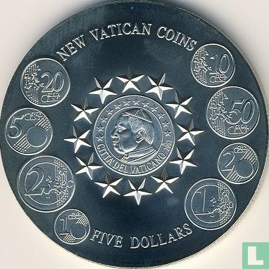Libéria 5 dollars 2003 "New Vatican coins" - Image 2