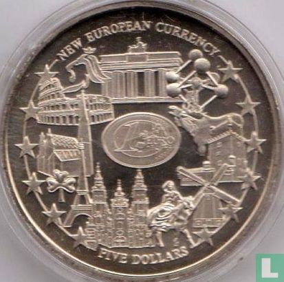 Liberia 5 dollars 2001 "Euro - New European Currency" - Image 2