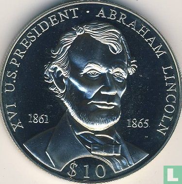 Liberia 10 dollars 2006 (PROOF) "President Abraham Lincoln" - Image 2