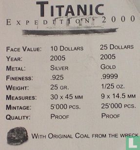 Liberia 25 dollars 2005 (PROOF) "R.M.S. Titanic - Expedition 2000" - Image 3