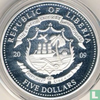 Liberia 5 dollars 2009 (PROOF) "George Washington" - Image 1
