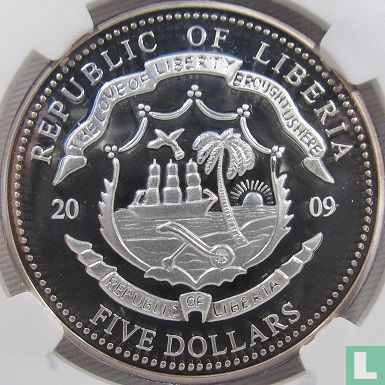 Liberia 5 dollars 2009 (PROOF) "Abraham Lincoln" - Image 1