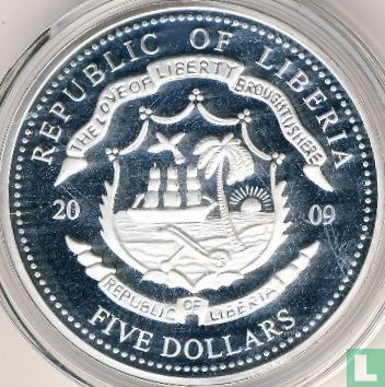 Liberia 5 dollars 2009 (PROOF) "John F. Kennedy" - Image 1