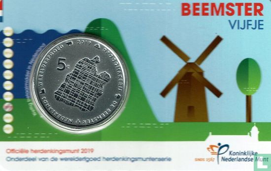 Netherlands 5 euro 2019 (coincard - BU) "Beemster Vijfje" - Image 1