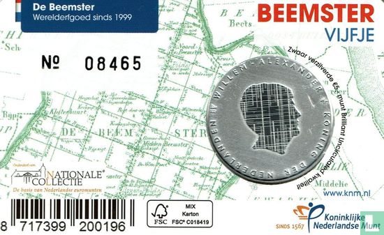 Netherlands 5 euro 2019 (coincard - BU) "Beemster Vijfje" - Image 2