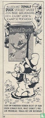 Alleen met Donald Duck vergeet vader zijn boze wolvenstreken. ... [1964 nummer 33]