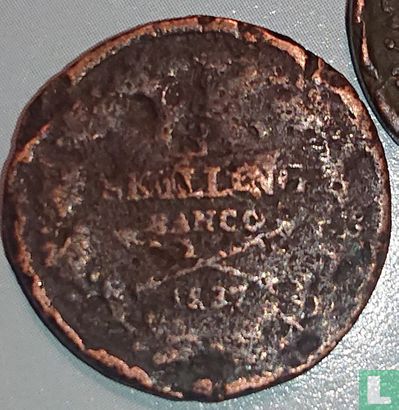 Zweden 1/3 skilling banco 1837 - Afbeelding 1
