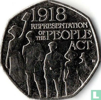 Royaume-Uni 50 pence 2018 "Centenary of the Representation of the People Act" - Image 2