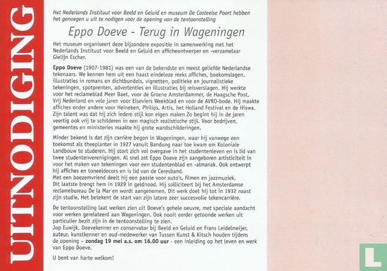 Uitnodiging Eppo Doeve tentoonstelling Terug in Wageningen - Afbeelding 2