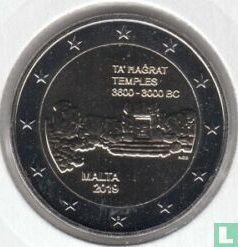Malte 2 euro 2019 (avec lettre F) "Ta' Hagrat temples" - Image 1