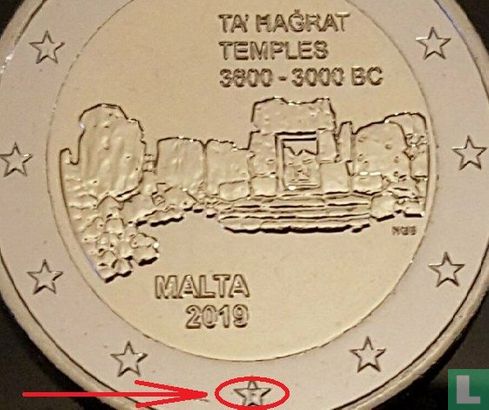 Malta 2 Euro 2019 (mit Buchstabe F) "Ta' Hagrat temples" - Bild 3