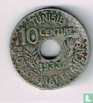 Tunesië 10 centimes 1933 (AH1352) - Afbeelding 1
