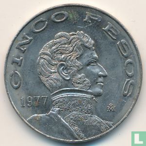 Mexique 5 pesos 1977 - Image 1