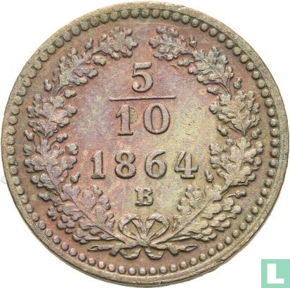 Oostenrijk 5/10 kreuzer 1864 (B) - Afbeelding 1