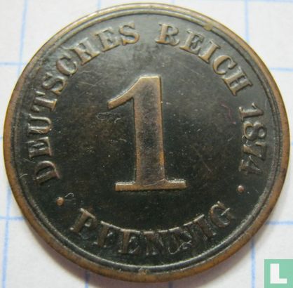 German Empire 1 pfennig 1874 (A) - Image 1