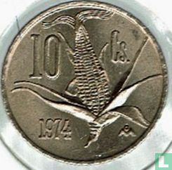 Mexique 10 centavos 1974 (type 3) - Image 1