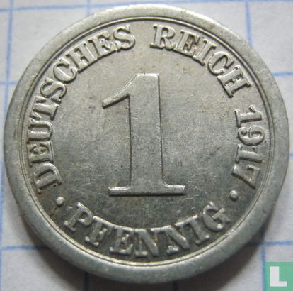 Empire allemand 1 pfennig 1917 (A) - Image 1