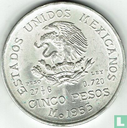 Mexico 5 pesos 1953 "200th anniversary Birth of Miguel Hidalgo y Costilla" - Image 1