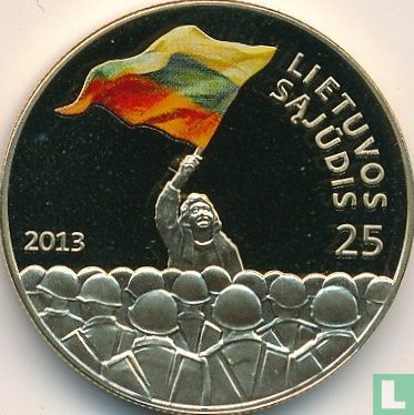Litouwen 25 litai 2013 (PROOFLIKE) "25th anniversary of the establishment of the Lithuanian Sajudis" - Afbeelding 1