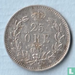 Sweden 25 öre 1859 - Image 1