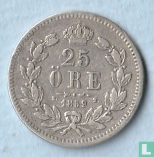 Sweden 25 öre 1859/8 - Image 1