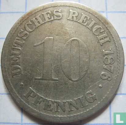 Duitse Rijk 10 pfennig 1876 (D) - Afbeelding 1