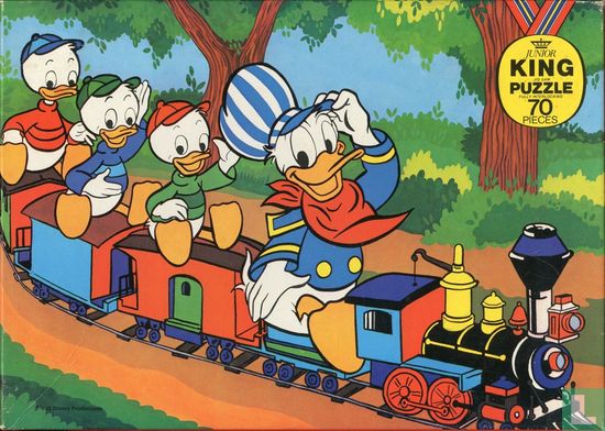 Donald Duck en neefjes in een treintje - Image 1