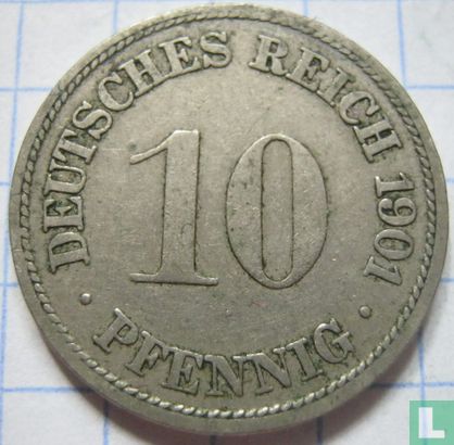 Empire allemand 10 pfennig 1901 (F) - Image 1