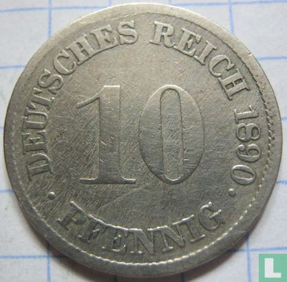 Empire allemand 10 pfennig 1890 (G) - Image 1
