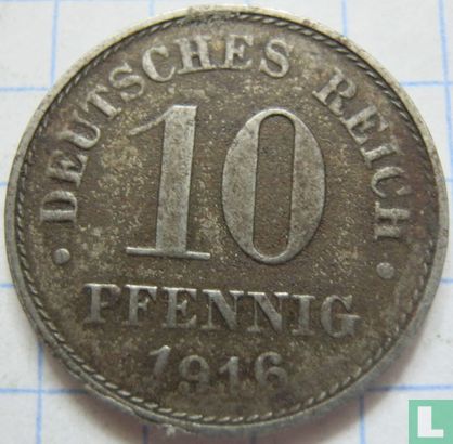 Duitse Rijk 10 pfennig 1916 (F) - Afbeelding 1