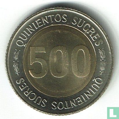 Équateur 500 sucres 1997 "70th anniversary of the Central Bank" - Image 2