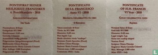 Vatican 10 euro 2018 (PROOF) "Baptism" - Image 3